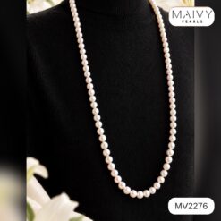 Dây chuyền ngọc trai Akoya trắng dài 90cm khoá kẹp thông minh đeo nhiều kiểu MV2276