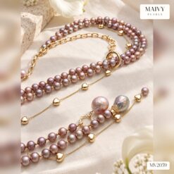 Dây chuyền ngọc trai ánh nâu hiện đại MV2059