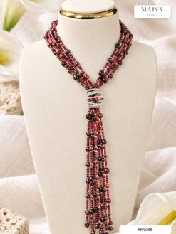 Alternative view of Dây chuyền 3 sợi thạch lựu Garnet Aurora MV2365