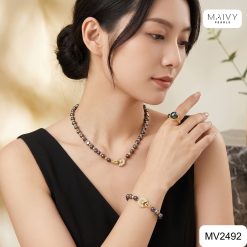 Set ngọc trai baroque lông công Túc Vũ 7-8mm MV2492