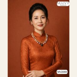 Alternative view of Dây chuyền ngọc trai baroque hồng ánh tím cách điệu MV2069