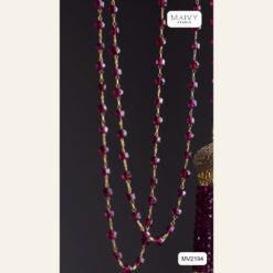 Alternative view of Dây chuyền đá thạch lựu dài 120cm mix xích vàng mặt tua dài 6cm MV2194