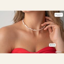 Dây chuyền ngọc trai baroque hạt dài trắng MV2319