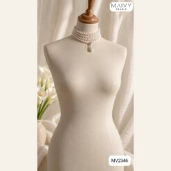 Dây chuyền ngọc trai trắng 1m2 kèm mặt baroque khoá chỉnh dài MV2346