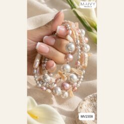 Alternative view of Set dây chuyền và lắc tay nhiều sợi nhiều màu ngọc trai MV2358