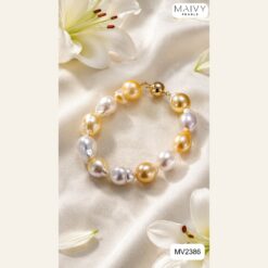Lắc tay ngọc trai baroque mix màu tứ quý MV2386