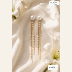 Bông tai ngọc trai baroque nhiều sợi thả dài Tuyết Vũ MV2392