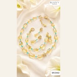 Set thạch anh vàng Golden Aura: dây chuyền, lắc tay, bông tai MV2442