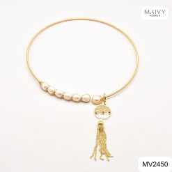 Kiềng tua rua mix ngọc trai quấn viền mạ vàng MV2450