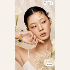 Alternative view of Set dây chuyền và lắc tay thạch anh khối thô nhiều màu MV2481