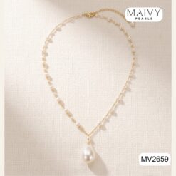 Dây chuyền ngọc trai tròn dáng dài thanh mảnh MV2659