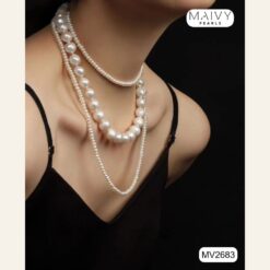 Vòng cổ ngọc trai nhiều tầng nhiều kích thước MV2683