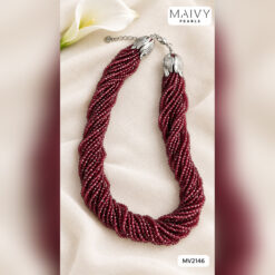 Dây chuyền đá Garnet 10 sợi đan xéo MV2146