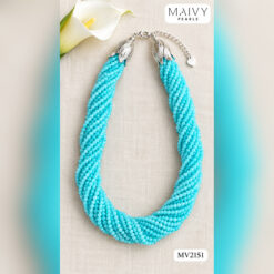 Dây chuyền đá Amazonite 10 sợi đan xéo MV2151