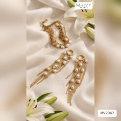 Set lắc tay và bông tai nhiều sợi thả dài MV2047