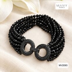 Lắc tay đá spinel đen nhiều sợi MV2093